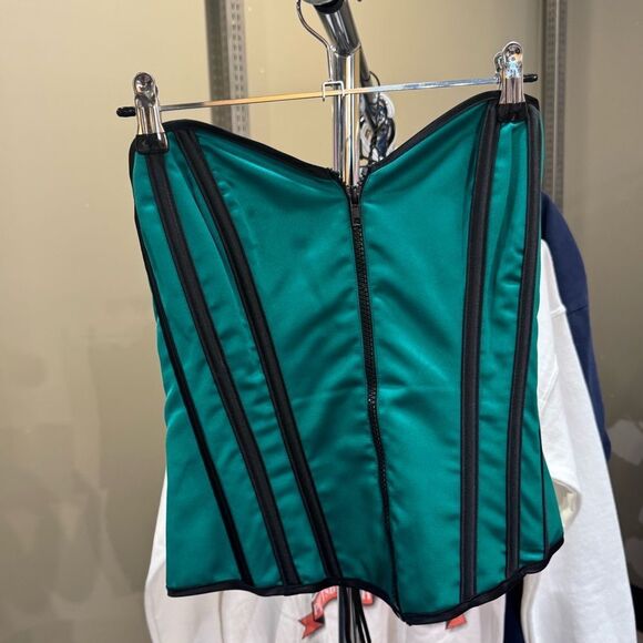 Shirley Of Hollywood Green Sporty Lace-Up Corset - Picture 6 of 9